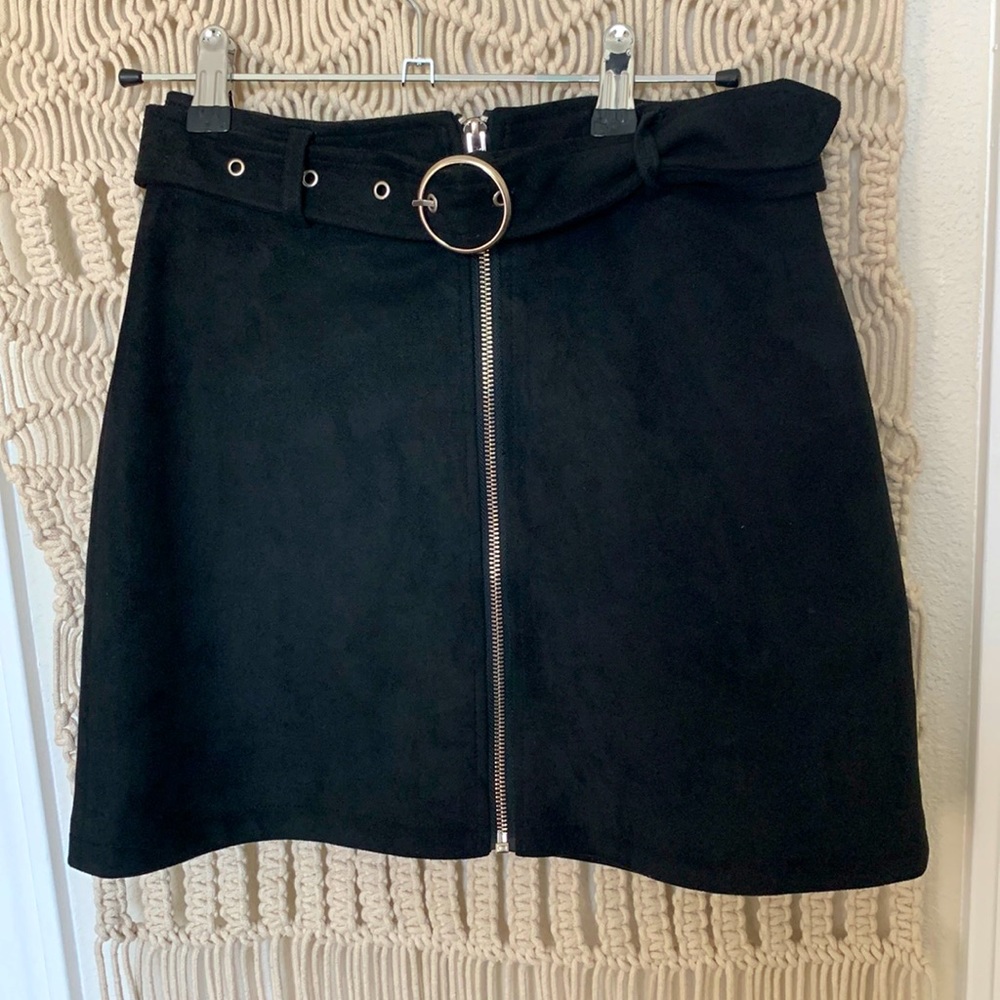 Black suede skirt